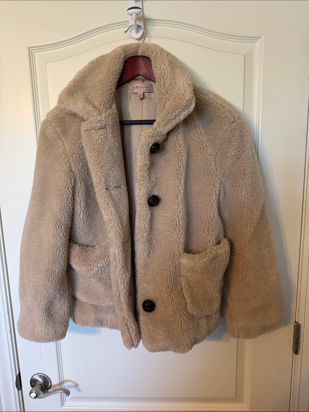 Philosophy Beige Faux Shearling Teddy Jacket